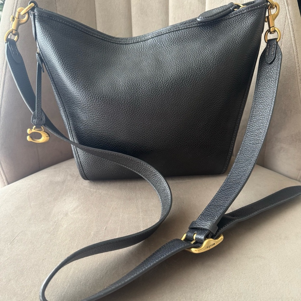 Coach Black Leather Small Dufflette Crossbody or Shoulder Bag